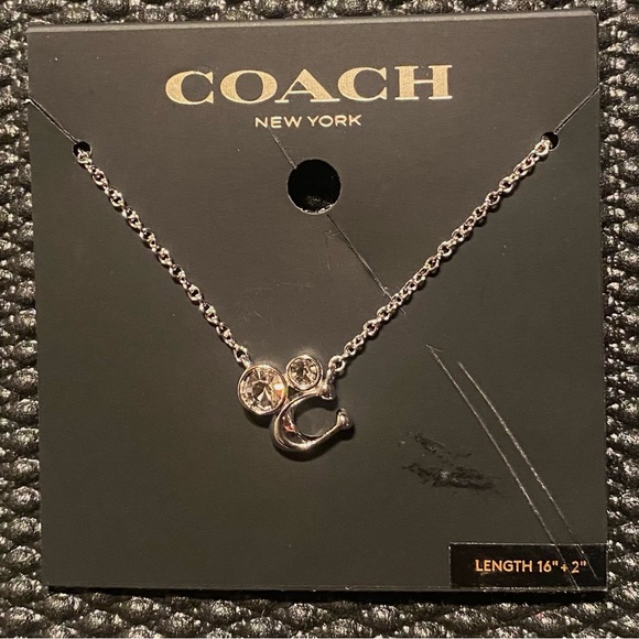 Coach Crystal Cluster Silver Necklace - Picture 2 of 3